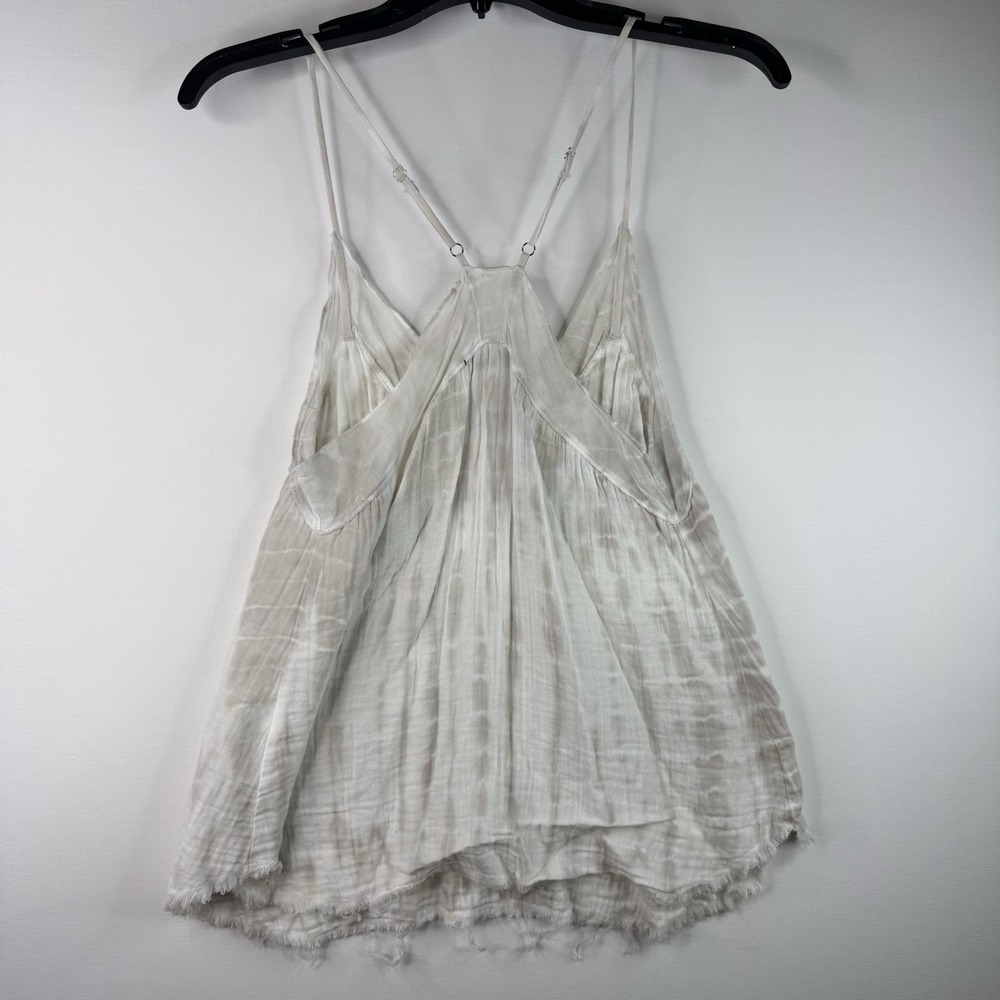 Stark Women's Tie Dye Tan And White Cotton Top Tank Crop Small - Picture 7 of 8